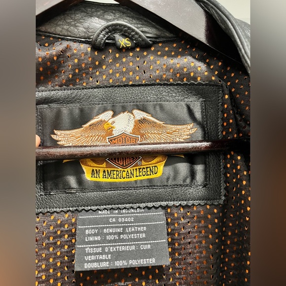 Harley Davidson black leather riding jacket women’s size extra small - Picture 11 of 14